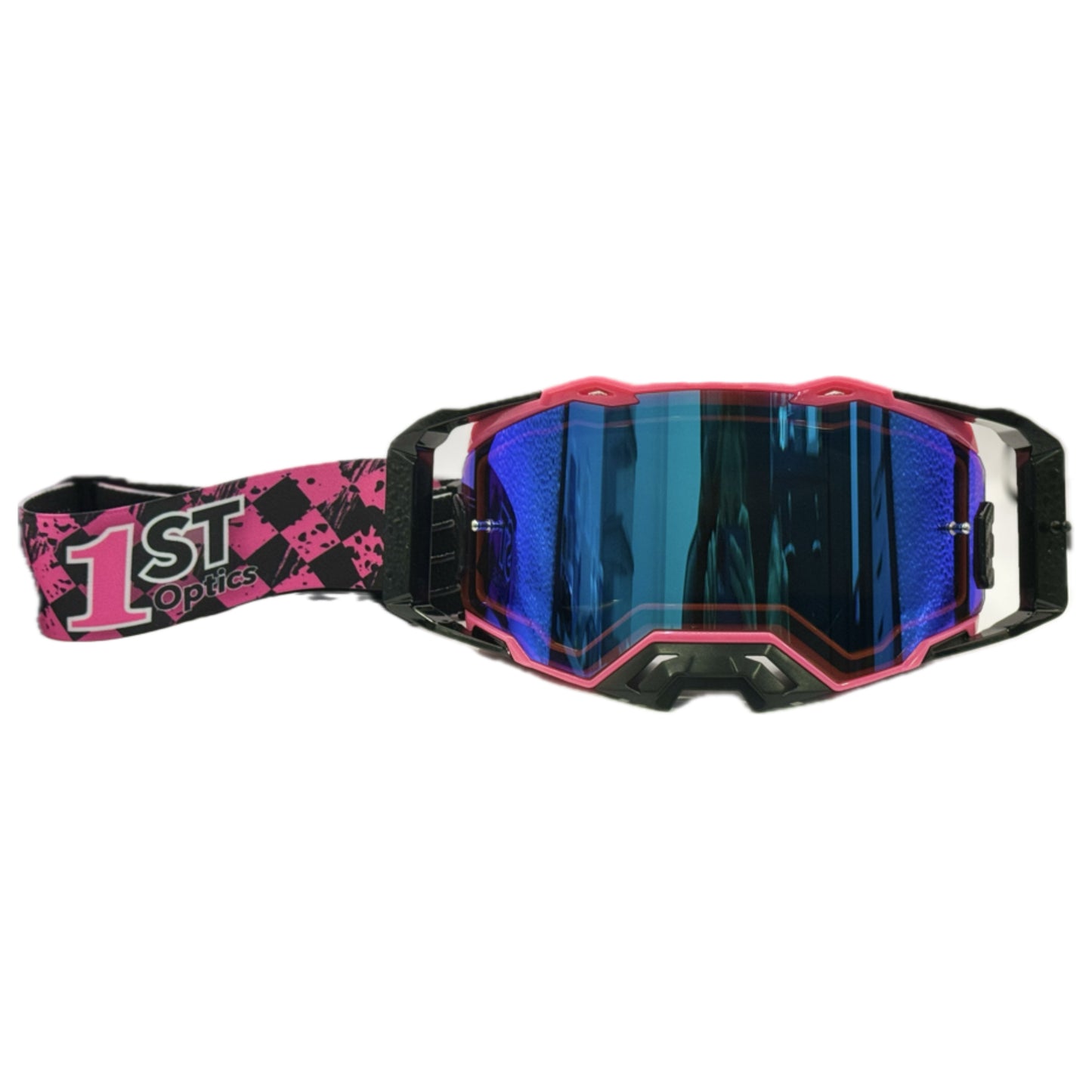1ST Optics MX Goggles - Pink/Black/Black