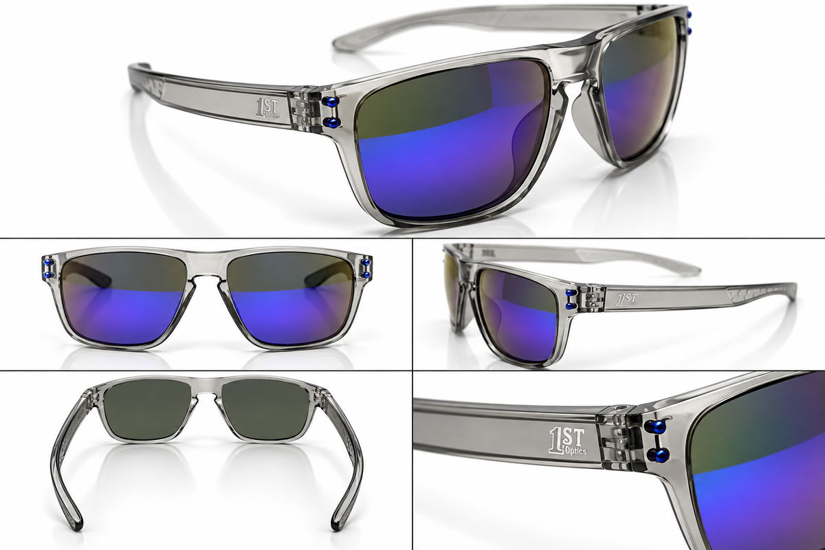 1ST Optics Podium Sunglasses- Transparent, Blue
