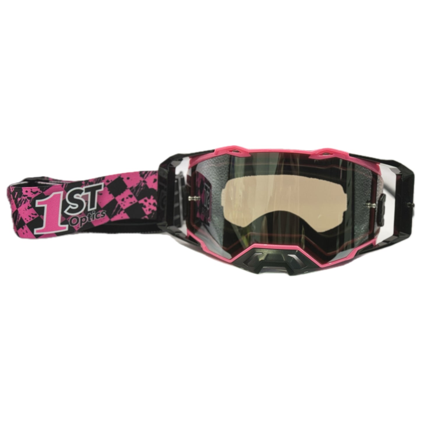 1ST Optics MX Goggles - Pink/Black/Black