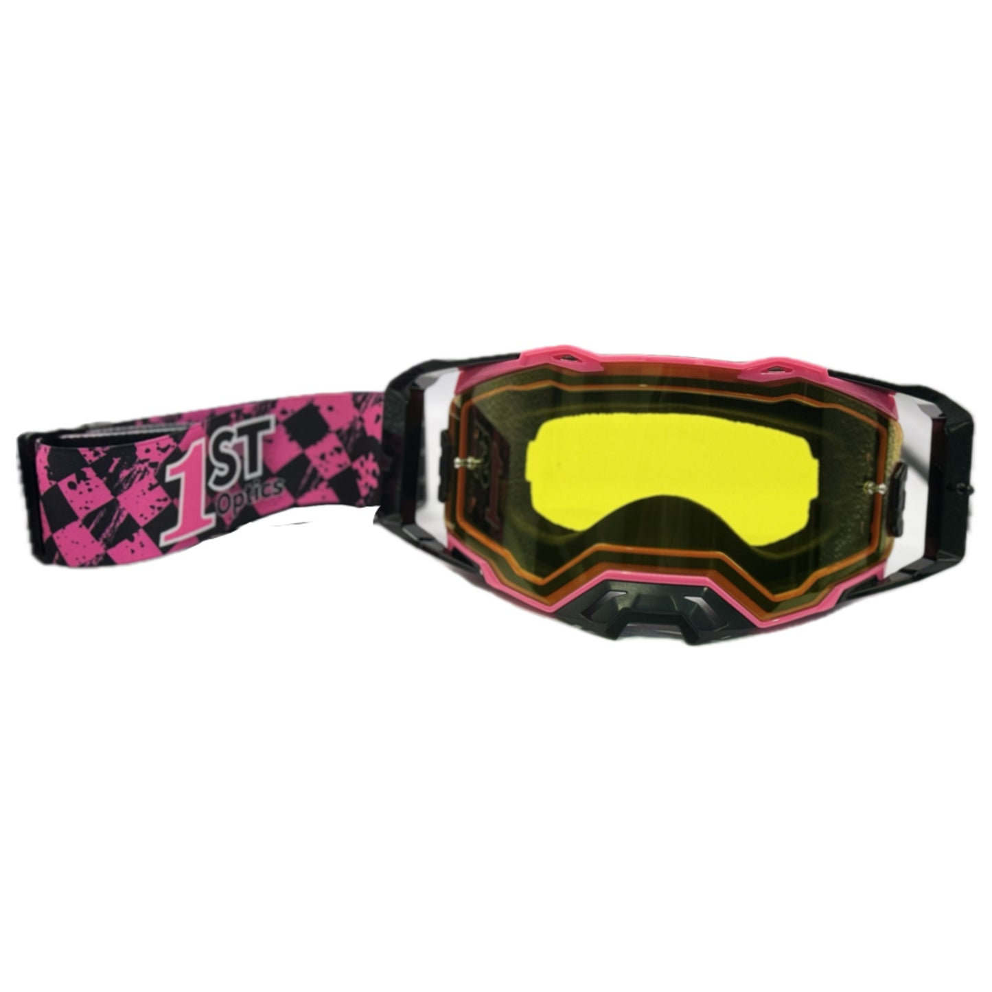 1ST Optics MX Goggles - Pink/Black/Black
