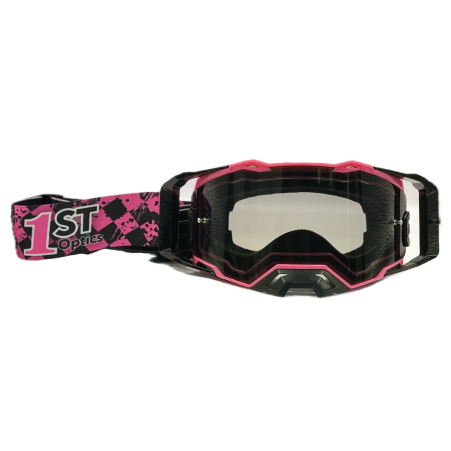 1ST Optics MX Goggles - Pink/Black/Black