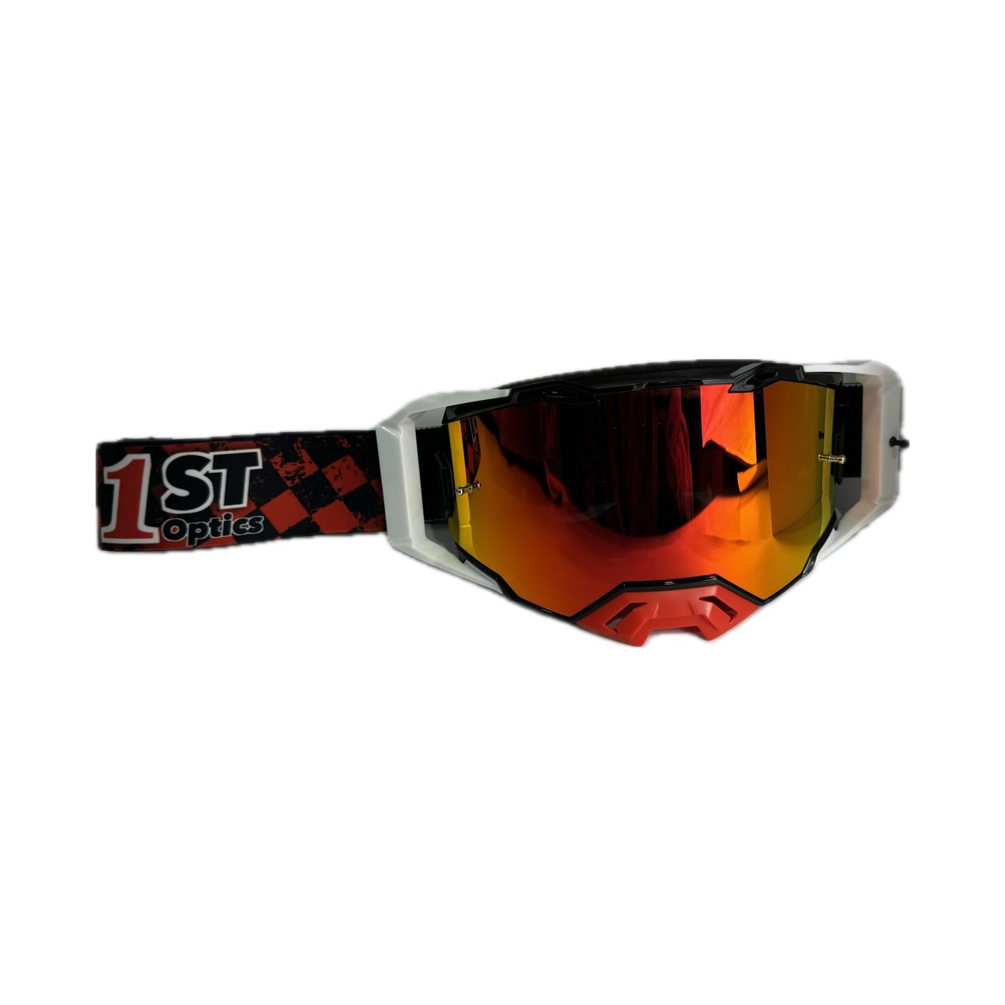 1ST Optics MX Goggle - Black/White/Red