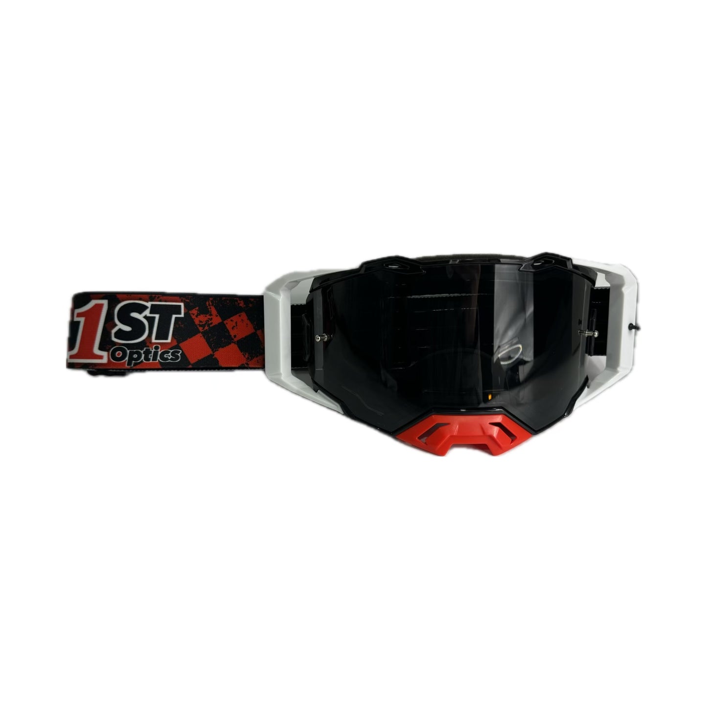 1ST Optics MX Goggle - Black/White/Red