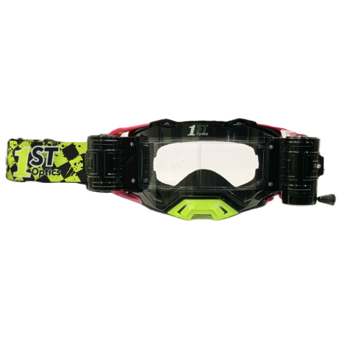 1ST Optics MX Goggle - Black/Pink/Flo