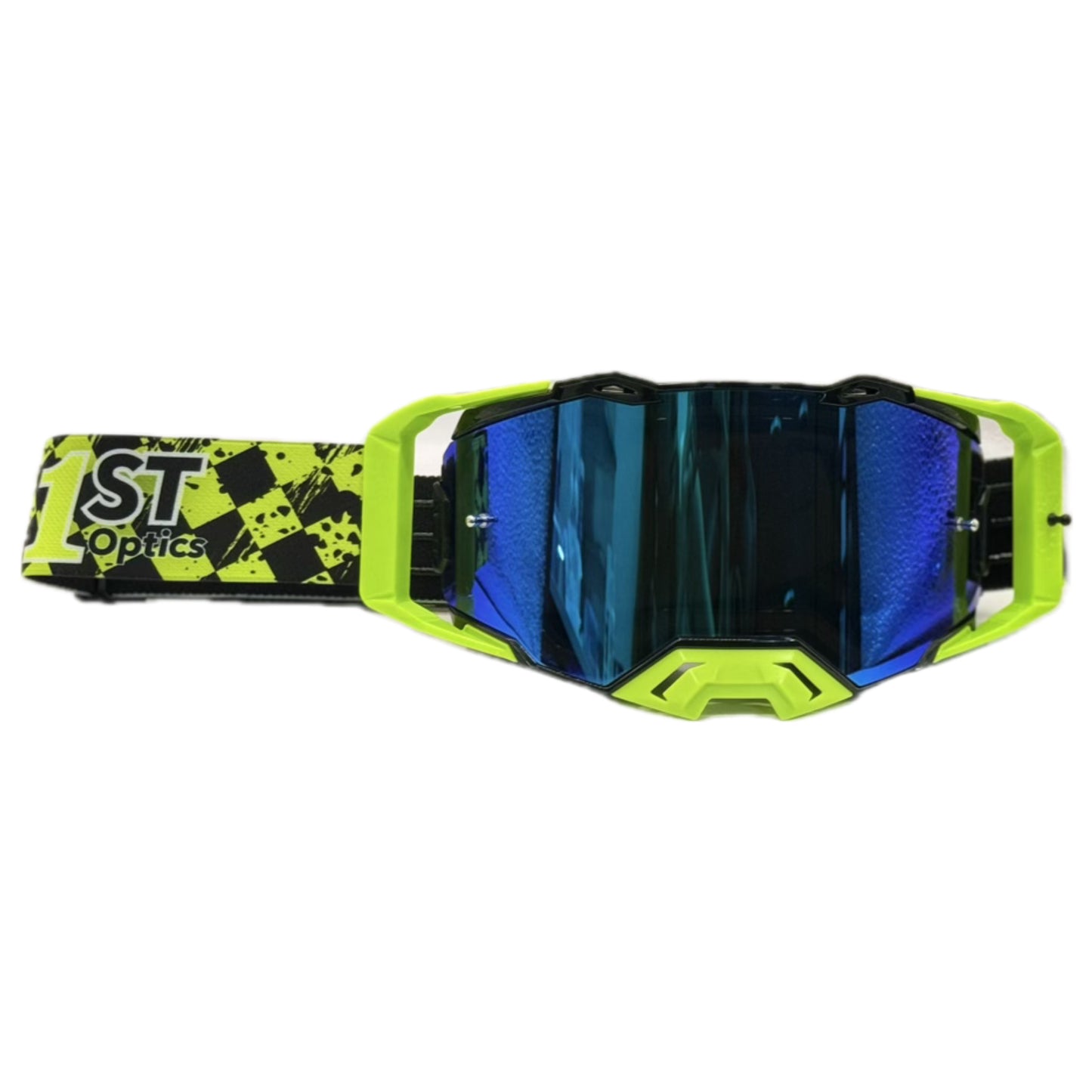 1ST Optics MX Goggle - Black/Flo/Flo