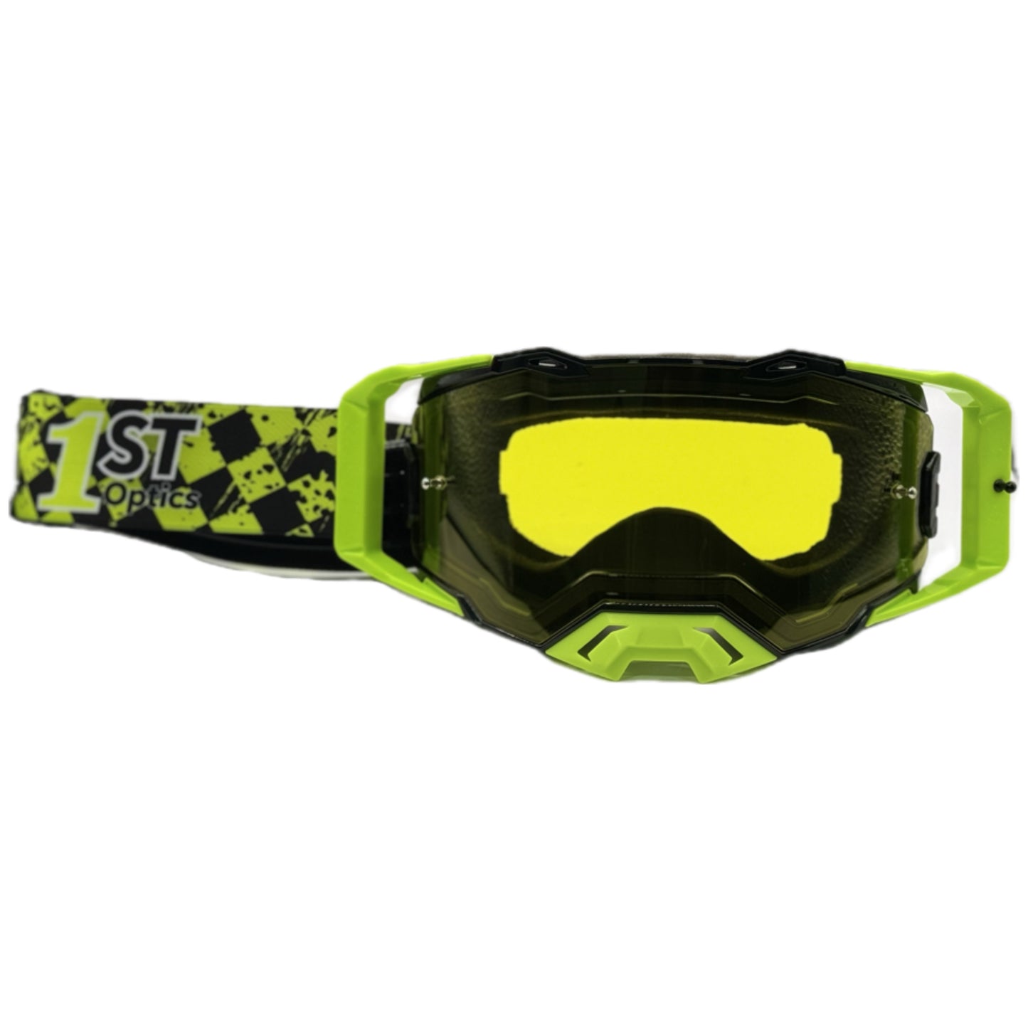 1ST Optics MX Goggle - Black/Flo/Flo