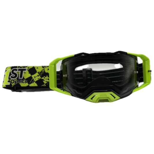 1ST Optics MX Goggle - Black/Flo/Flo