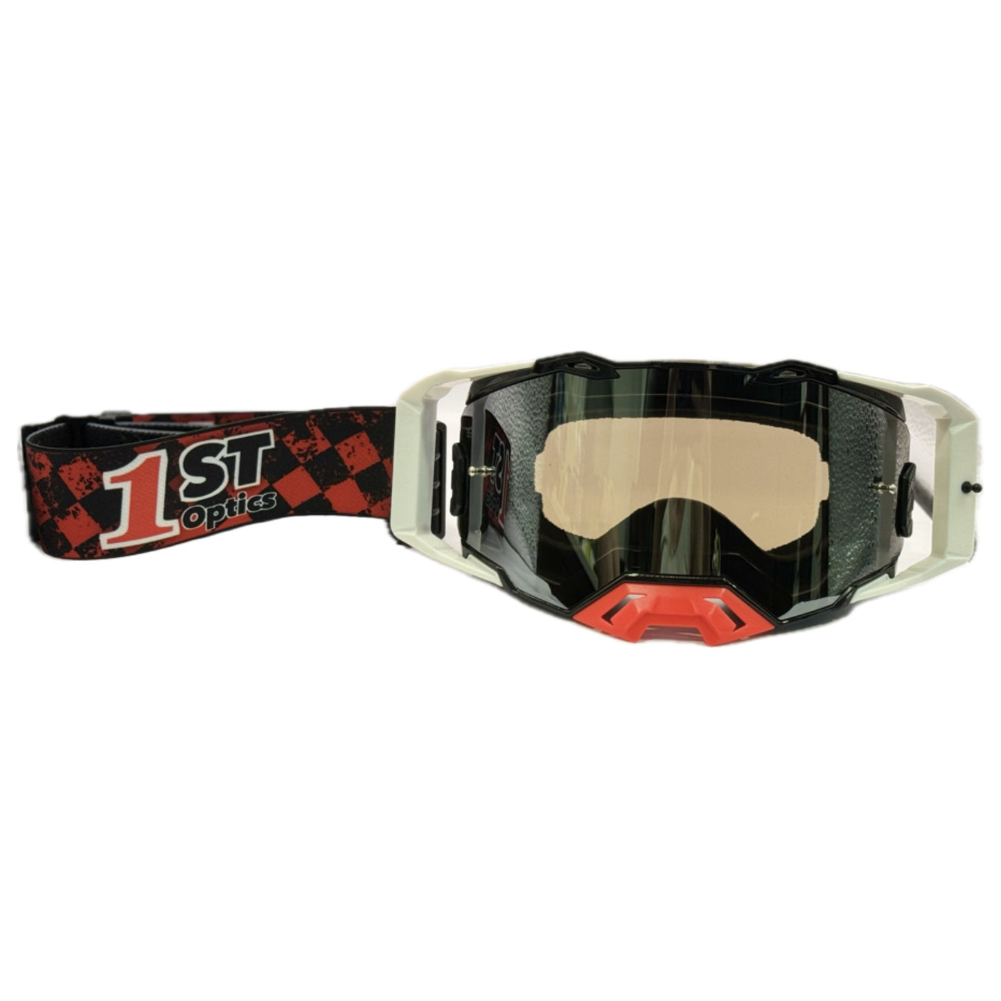 1ST Optics MX Goggle - Black/White/Red