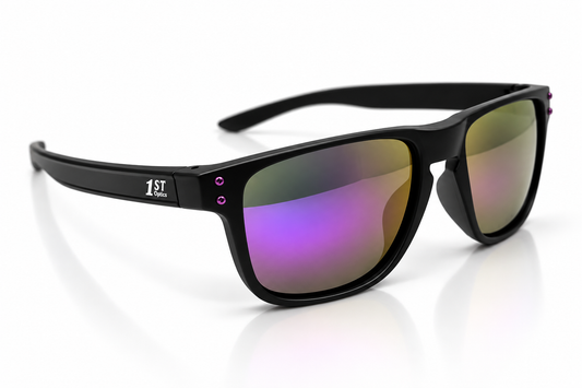 1ST Optics Podium Sunglasses - Matte Black, Purple