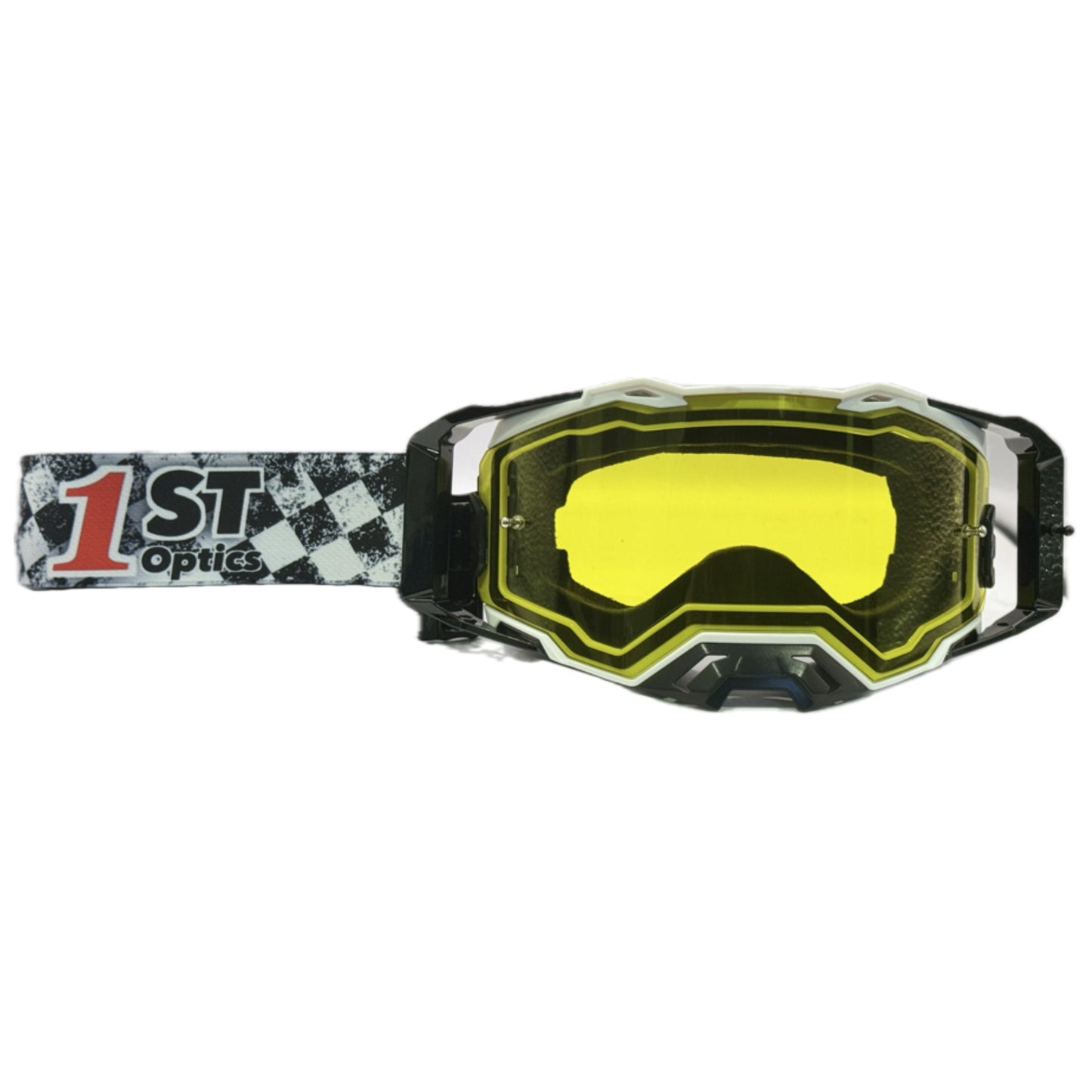 1ST Optics MX Goggle - White/Black/Black