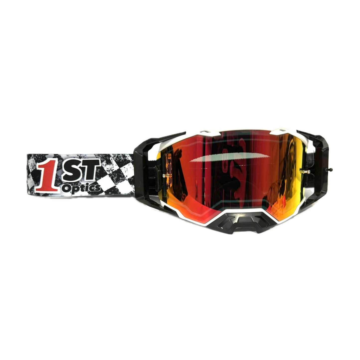 1ST Optics MX Goggle - White/Black/Black