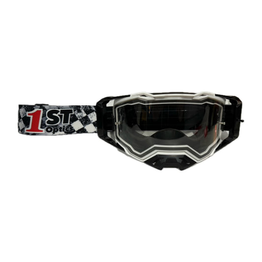 1ST Optics MX Goggle - White/Black/Black