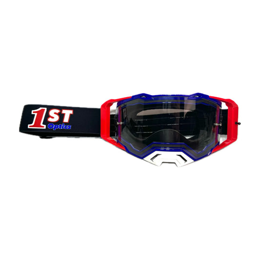 1ST Optics MX Goggle - Blue/Red/White