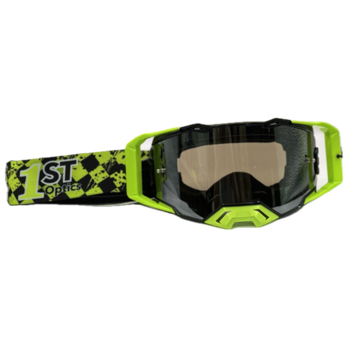 1ST Optics MX Goggle - Black/Flo/Flo