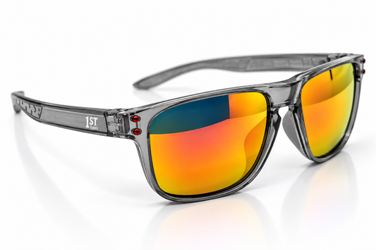 1ST Optics Podium Sunglasses- Transparent, Red