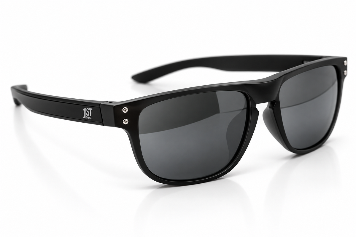 1ST Optics Podium Sunglasses- Matte Black, Black