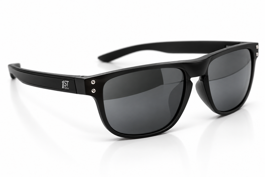 1ST Optics Podium Sunglasses- Matte Black, Black